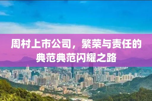 周村上市公司，繁榮與責(zé)任的典范典范閃耀之路