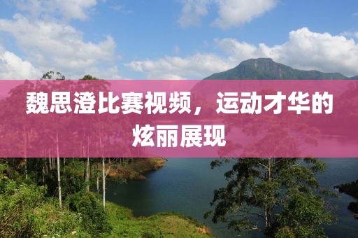 魏思澄比賽視頻，運動才華的炫麗展現(xiàn)