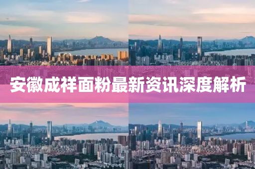 安徽成祥面粉最新資訊深度解析