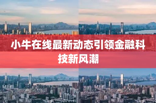 小牛在線(xiàn)最新動(dòng)態(tài)引領(lǐng)金融科技新風(fēng)潮