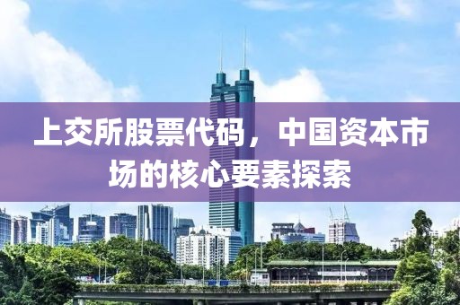 上交所股票代碼，中國資本市場的核心要素探索