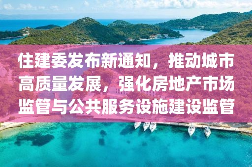 住建委發(fā)布新通知，推動城市高質(zhì)量發(fā)展，強(qiáng)化房地產(chǎn)市場監(jiān)管與公共服務(wù)設(shè)施建設(shè)監(jiān)管