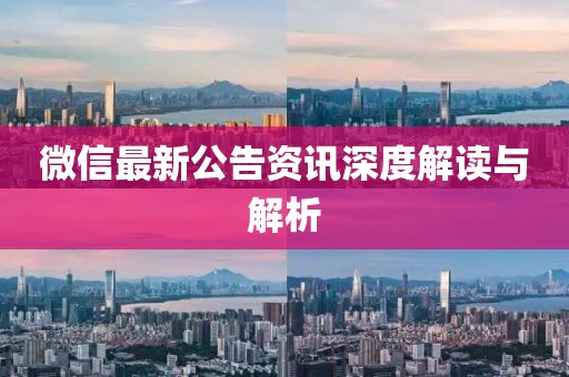 微信最新公告資訊深度解讀與解析