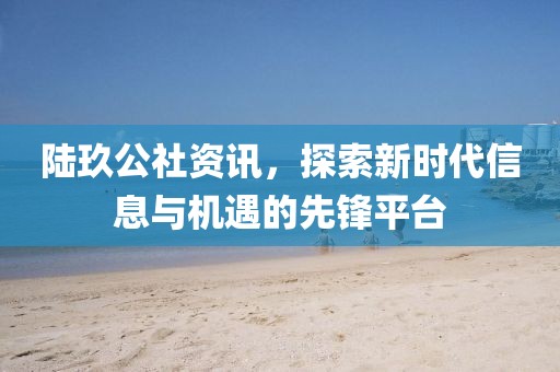陸玖公社資訊，探索新時(shí)代信息與機(jī)遇的先鋒平臺(tái)