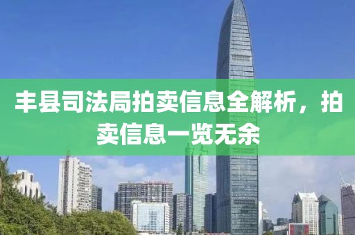 豐縣司法局拍賣信息全解析，拍賣信息一覽無余