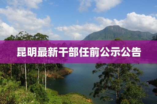 昆明最新干部任前公示公告
