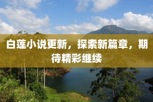 白蓮小說更新，探索新篇章，期待精彩繼續(xù)