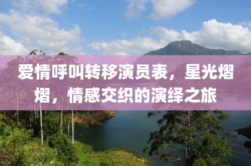 愛情呼叫轉(zhuǎn)移演員表，星光熠熠，情感交織的演繹之旅