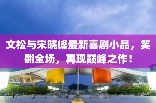 文松與宋曉峰最新喜劇小品，笑翻全場，再現(xiàn)巔峰之作！