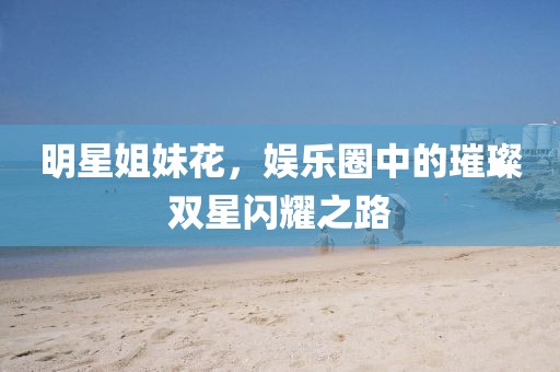 明星姐妹花，娛樂圈中的璀璨雙星閃耀之路