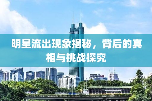 明星流出現(xiàn)象揭秘，背后的真相與挑戰(zhàn)探究