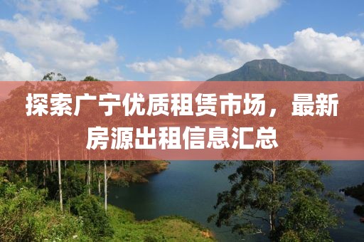 探索廣寧優(yōu)質(zhì)租賃市場，最新房源出租信息匯總