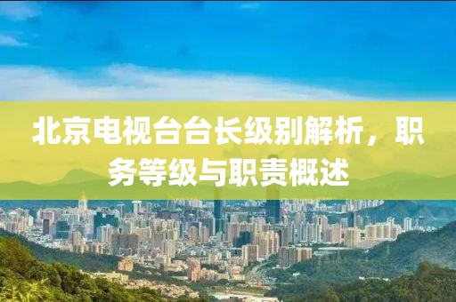北京電視臺(tái)臺(tái)長(zhǎng)級(jí)別解析，職務(wù)等級(jí)與職責(zé)概述