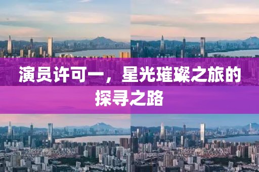 演員許可一，星光璀璨之旅的探尋之路