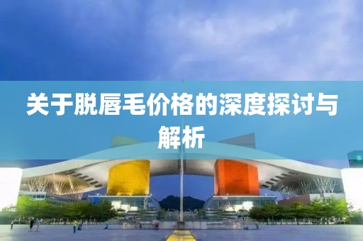 關于脫唇毛價格的深度探討與解析