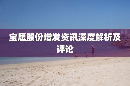 寶鷹股份增發(fā)資訊深度解析及評論