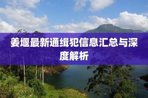 姜堰最新通緝犯信息匯總與深度解析