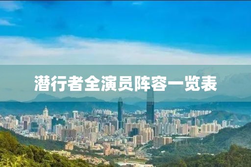 潛行者全演員陣容一覽表