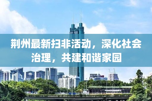 荊州最新掃非活動，深化社會治理，共建和諧家園
