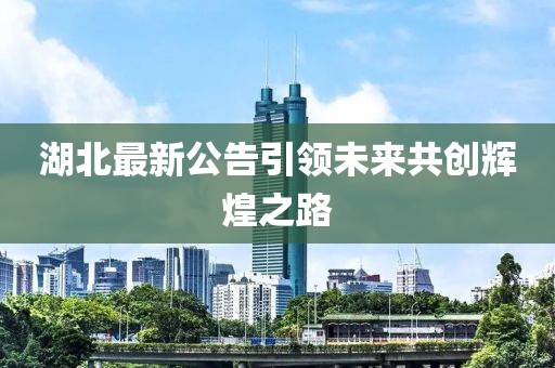 湖北最新公告引領(lǐng)未來共創(chuàng)輝煌之路