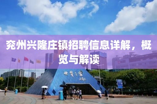 兗州興隆莊鎮(zhèn)招聘信息詳解，概覽與解讀