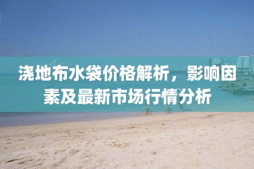 澆地布水袋價格解析，影響因素及最新市場行情分析