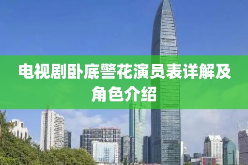 電視劇臥底警花演員表詳解及角色介紹