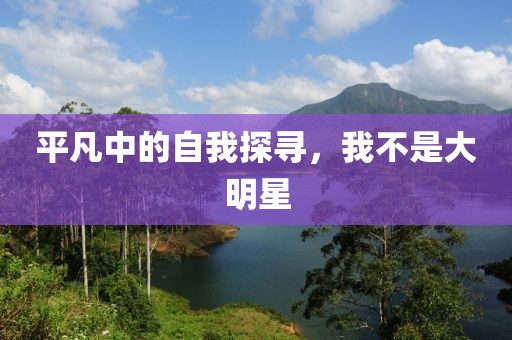 平凡中的自我探尋，我不是大明星